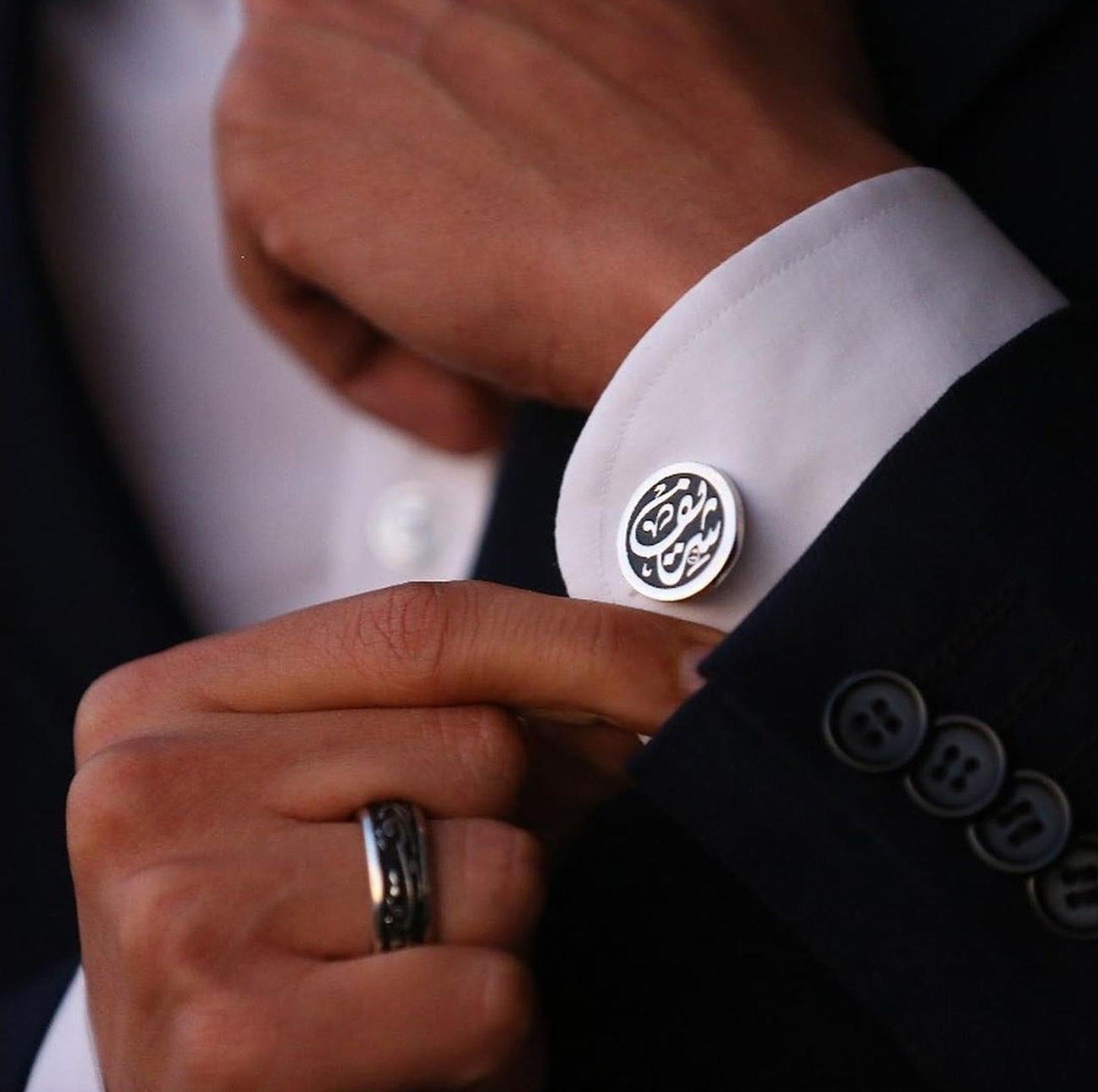 Calligraphic Stone Cufflinks