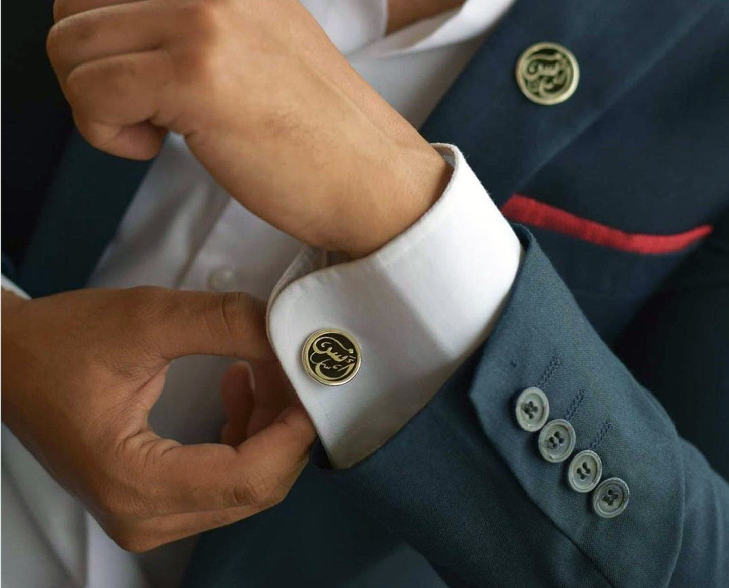 Calligraphic Stone Cufflinks