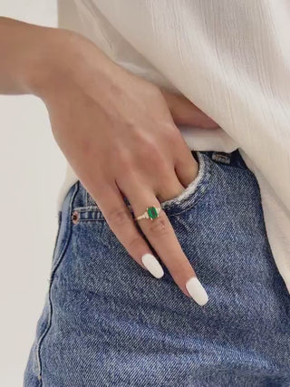 Emerald Cindrella Ring