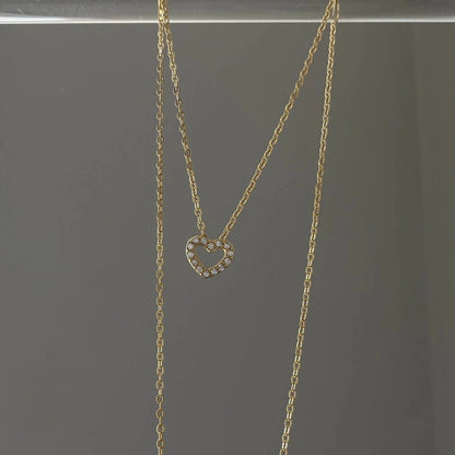 Diamond Halo Heart Pendant Necklace