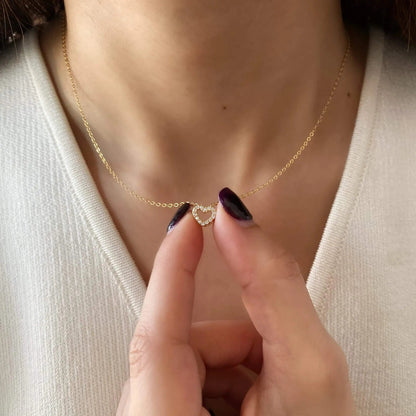 Diamond Halo Heart Pendant Necklace