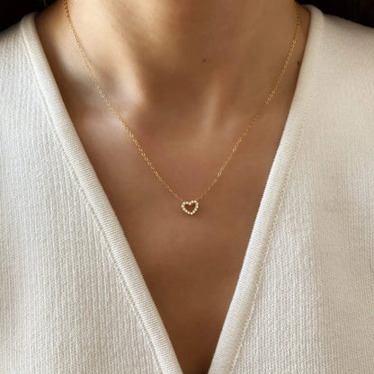 Diamond Halo Heart Pendant Necklace