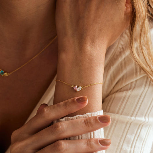 Heart Birthstone Bracelet