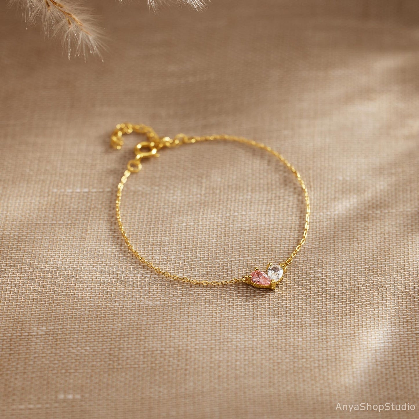 Heart Birthstone Bracelet