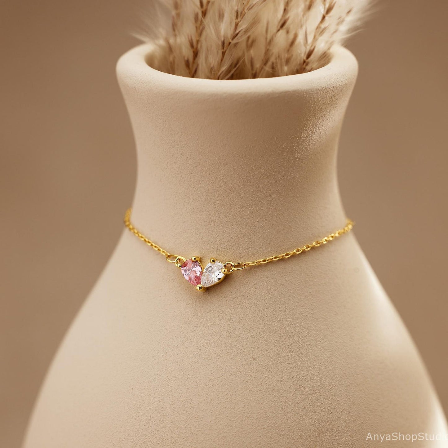Heart Birthstone Bracelet