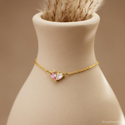 Heart Birthstone Bracelet