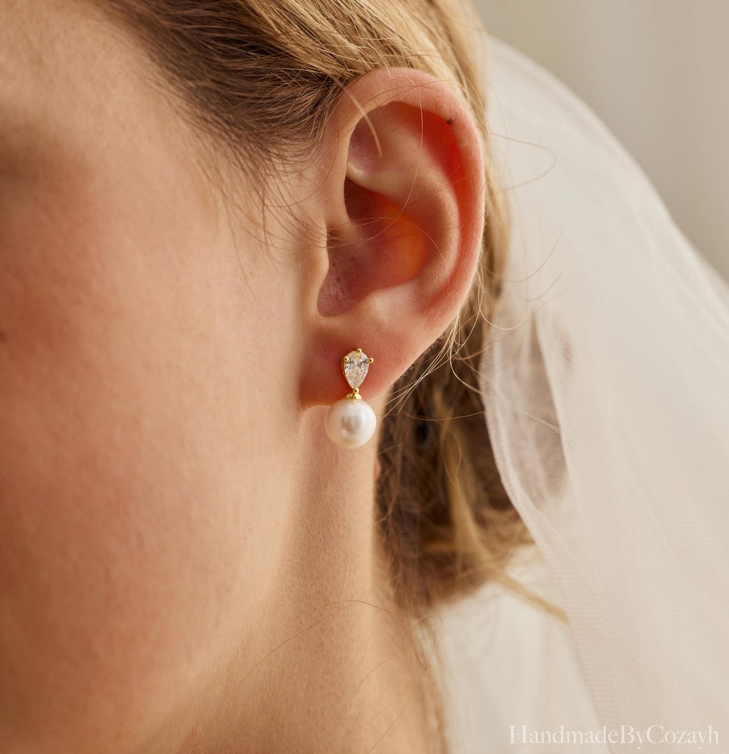 Crystal Pearl Drop Earrings