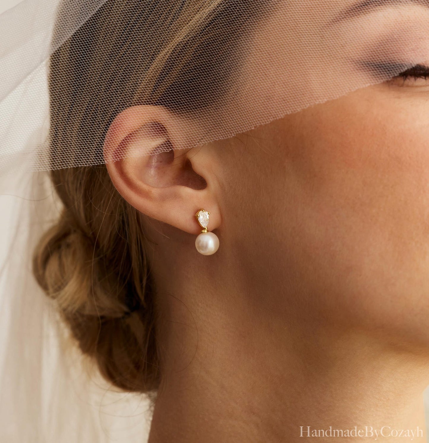 Crystal Pearl Drop Earrings