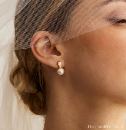 Crystal Pearl Drop Earrings