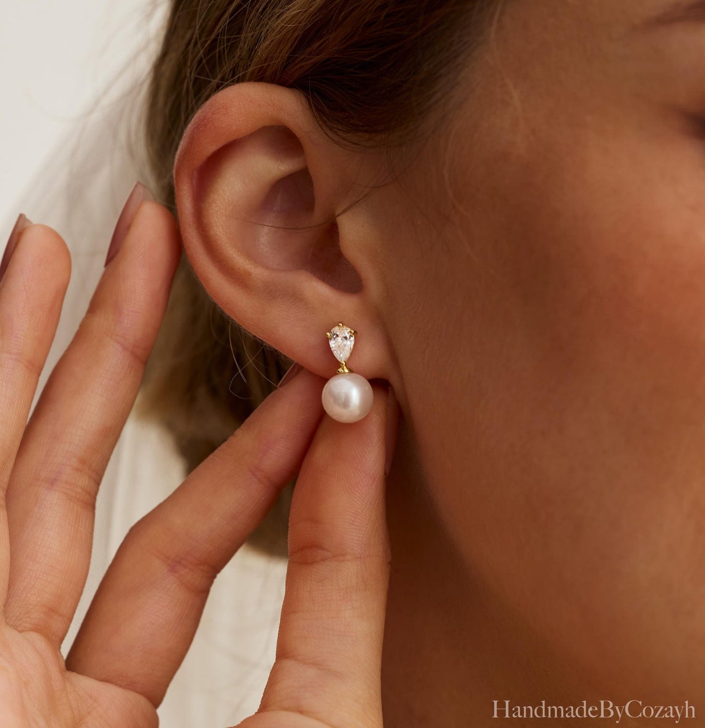Crystal Pearl Drop Earrings