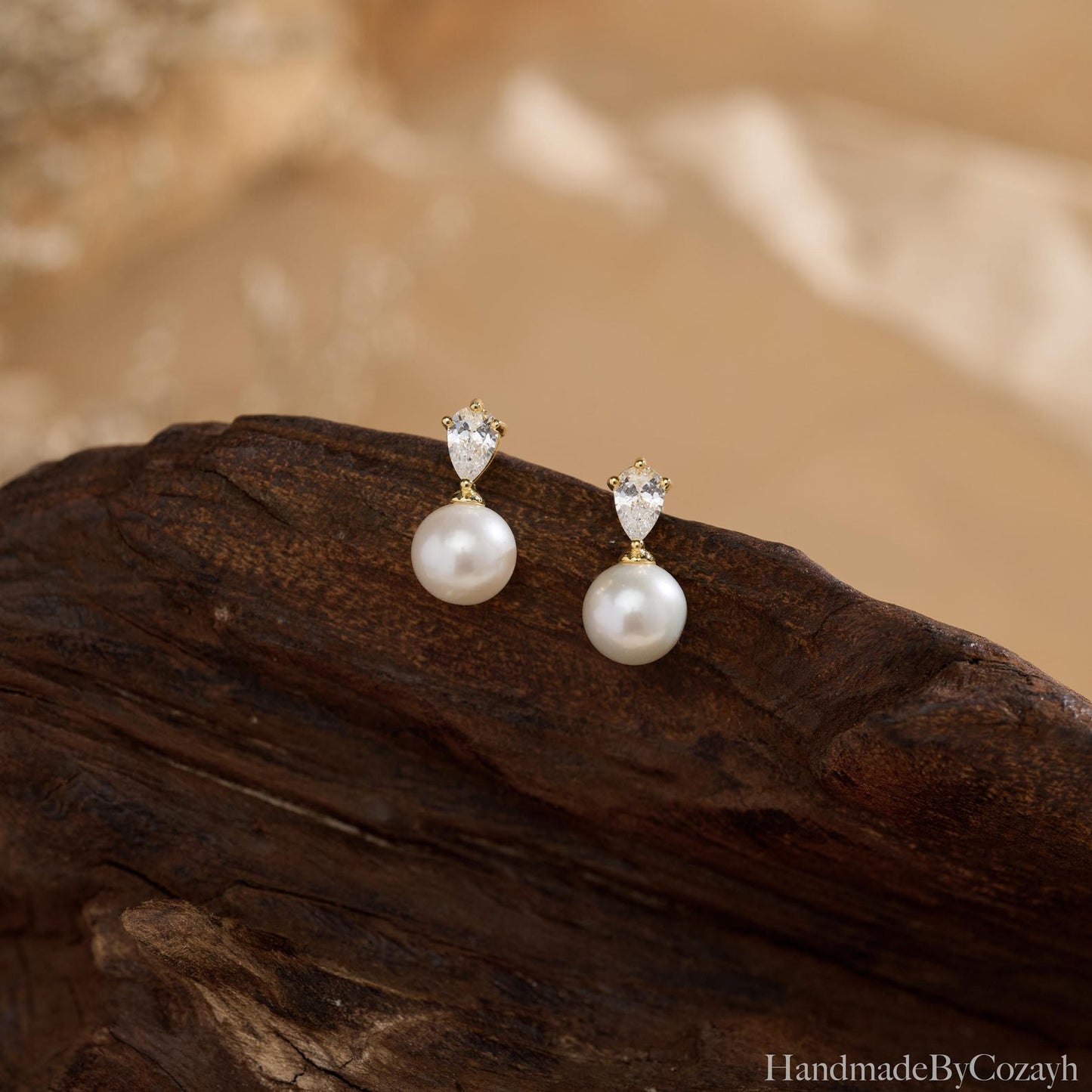 Crystal Pearl Drop Earrings