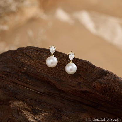 Crystal Pearl Drop Earrings