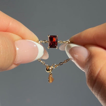 Red Self Love Chain Ring