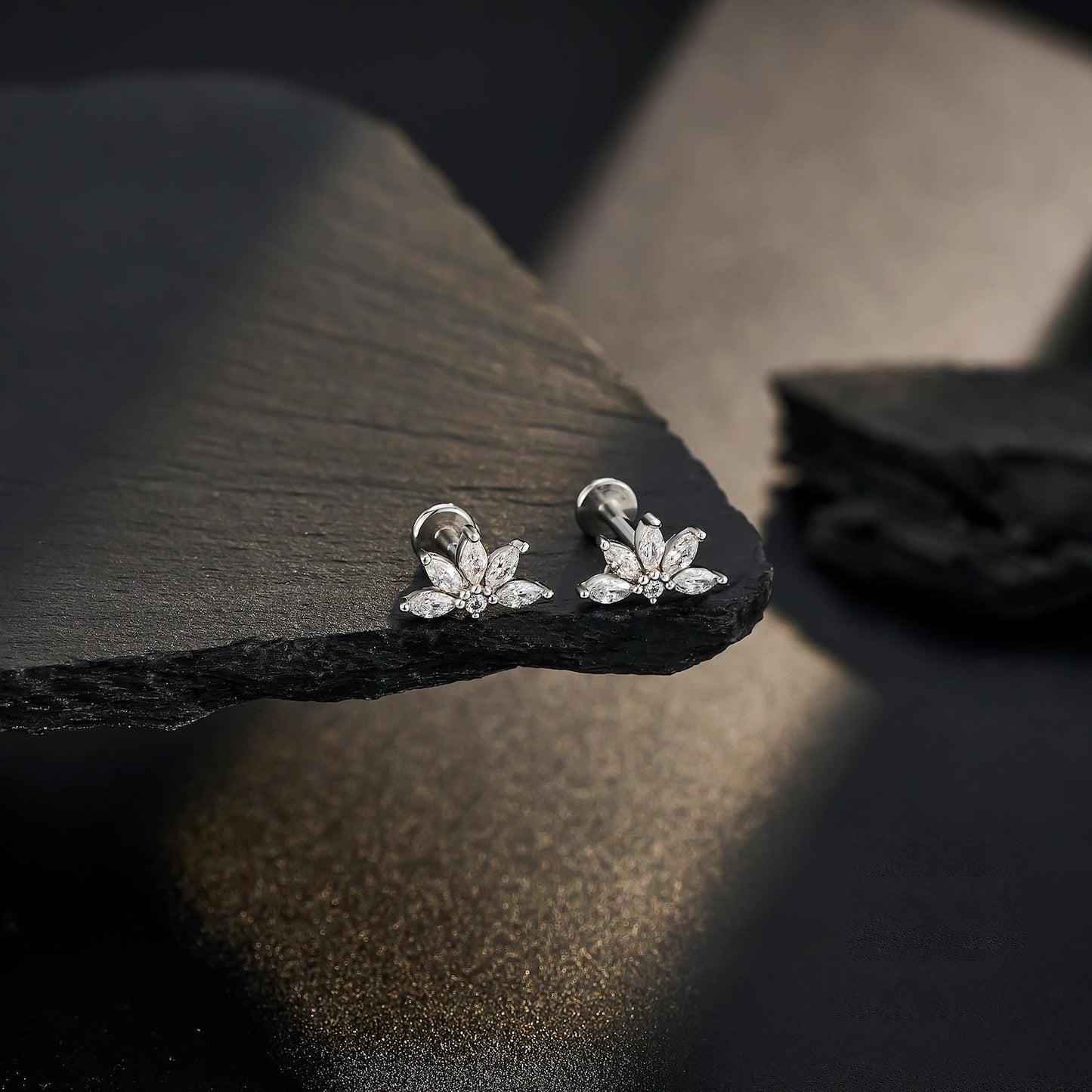 Marquise Flower Cluster Cartilage Stud