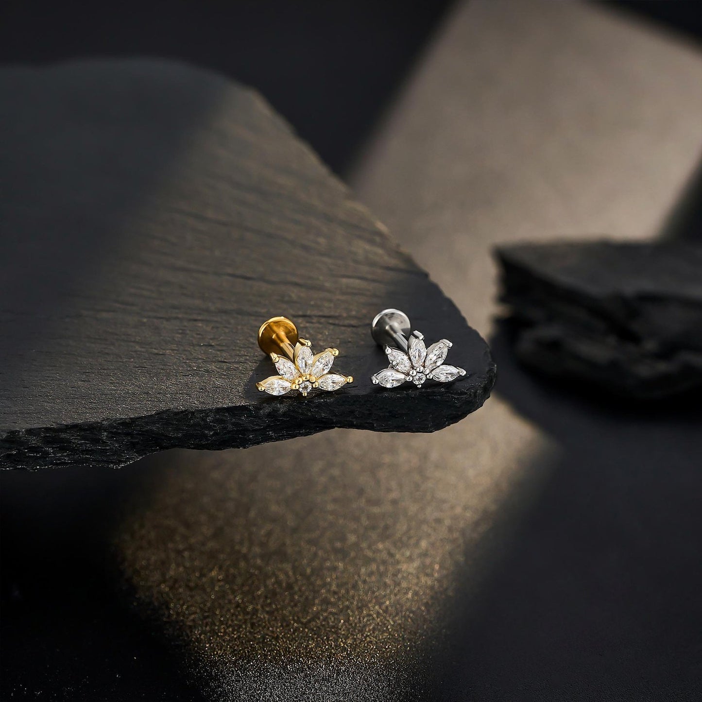 Marquise Flower Cluster Cartilage Stud