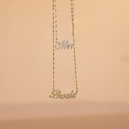 Custom zircon Name Necklace