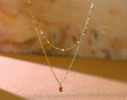 Ruby Red Teardrop Pendant Necklace