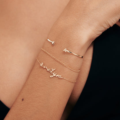 Cursive Heart Bracelet
