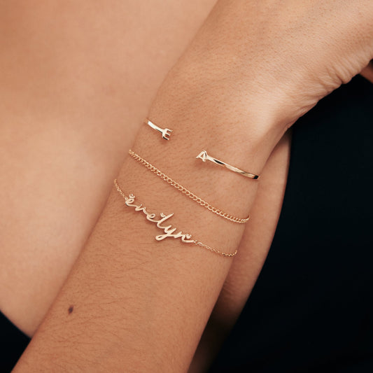 Cursive Heart Bracelet