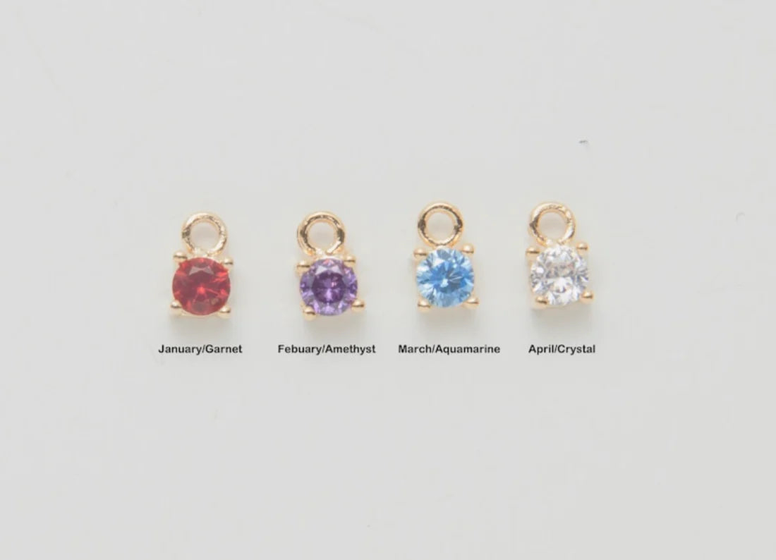 Initial Tag Necklace With Birthstone