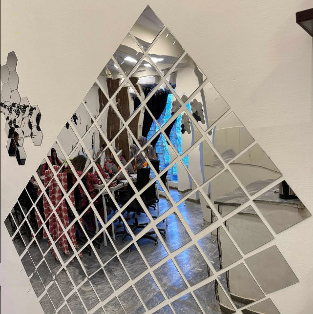 Diamond Cut Acrylic Mirror Wall Decor