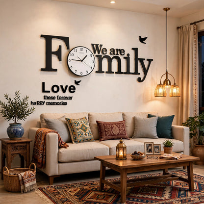 We Are Family Wooden Wall Clock