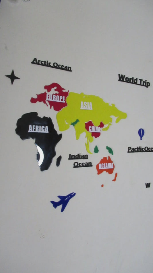 World Map Colorful Acrylic