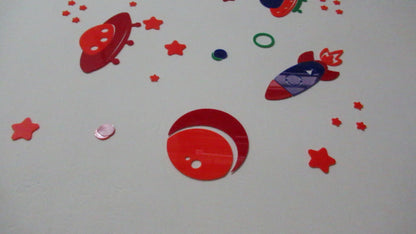 Spaceship wall art for babies' room