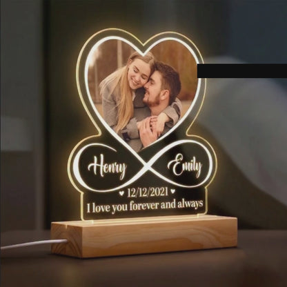 Personalized Infinity Heart LED Lamp