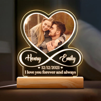 Personalized Infinity Heart LED Lamp