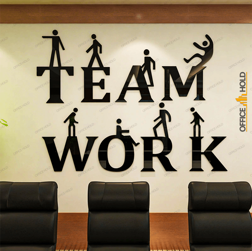 Teamwork 3D Acrylic Wall Art for Office